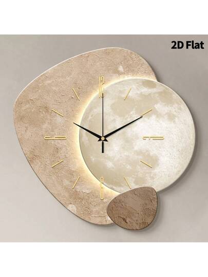 1pc 2D Flat The Texture Blocks On Surface Of Planet Silently Wand Clock, Super Silent Quartz Movement, No Ticking, ating Clocks In Living Rooms, Bedroom, Offices, Kitchens, Cafes, Perfect ative Friends Family Home Back To School Room Supplies