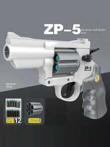 Revólver de bala suave ZP5, 12 balas suaves de EVA, juego de tiro al aire libre, regalo de cumpleaños (algunos colores de los accesorios se envían al azar y puede haber errores de medición debido a la medición manual) - Multicolor - Ver 13