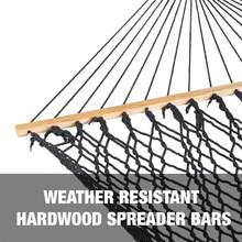Cotton Rope Hammock/ Spreader Bar, 60-In.Wide, 450 Lb.Capacity - Black - Black - View 6