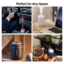 DOVVEE Mini Apple-Style Humidifier, Home Office Air Purifier, Essential Oil Diffuser Humidifier With LED Light - Dark Grey - View 10