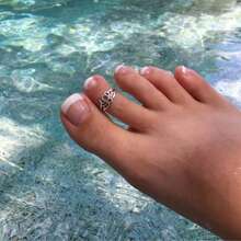 Toe Ring, Adjustable Toe Ring, Foot Jewelry, Beach Jewelry, Summer Jewelry, Body Jewelry, Birthday Gift, Gift For Her Midi Ring Boho Jewelry - Lotus - View 3