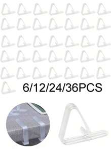 6/12/24/30/36/48 Stück durchsichtige Tischdeckenklammern, rutschfeste Plastik Tischdeckenhalter, Heim- und Esszimmer Eckhalter, klare Tuchgreifer, Camping-Zubehör für Familien Outdoor-Restaurants