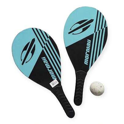 Kit Frescobol 2 Raquetes de Praia com 1 Bolinha 1 Sacola de Transporte Mormaii