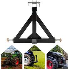 HaroldDol 3 Point Hitch Receiver, 2" Triangular Receiver Trailer Hitch With Hitch Pins, Iron Trailer Accessories, For Tractors & Trailers, Black - Black - View 1