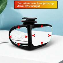 1 Pair Of Car Rearview Mirrors Front And Rear Wheels 360 Degree Adjustable Wide Angle Blind Spot Blind Spot Reflection Reversing Assist High Definition Small Round Mirror - one-size - View 6