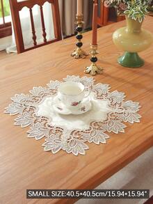 Vải 100% Polyester, ren thêu tinh tế, hòa tan trong nước, khăn trải bàn ăn nhà bếp, khăn phủ tủ, trang trí nhà cửa, tụ họp gia đình, trang trí ngày lễ, trang trí tiệc cưới trong nhà ngoài trời, 1 chiếc - Màu Khaki - Xem 7