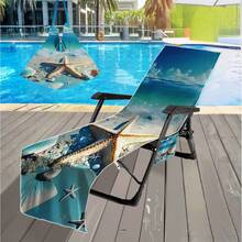 1pc Foldable Beach Chair Cover That Can Be Folded Into A Shoulder Bag, With Pockets On The Side To Hold Glasses And Phones. Suitable For Beach Chairs, Towels, Swimming Pool Chairs, Sunbathing Loungers, Ocean/Beach Hotels, Easy To Carry.Travel Essentials Travel Accessories Beach Essentials - Multicolor - View 6