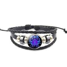 Zodiac Signs Spirit Bracelet Zodiac Bracelet For Women Men Adjustable 12 Constellation Bracelet Multilayer Zodiac Black Leather Bracelets Zodiac Sign Wrap Bracelet For Women Men Birthday Jewelry