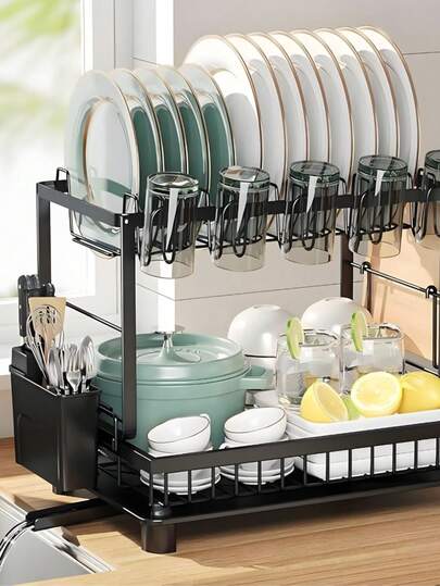 Escorredor de Louça 2 Níveis Aço com Automática Drenagem