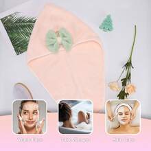 2pcs Hair Drying Towels, Hair Towel Wrap For Women, Absorbent Hair Turban Towel, Bow Hair Drying Cap For Curly Straight Short Hair
