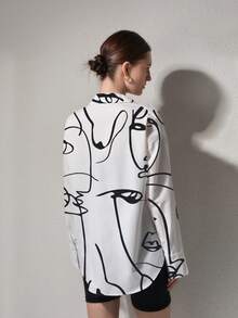 QIANZHIDU Elva 女士纯色宽松长袖商务面试通勤休闲简约衬衫，适合返校、毕业、办公、春、夏、秋季穿着，简约优雅，适合春、夏、秋季穿着。宽松衬衫，女士春、夏、秋季服装，优雅女装。情人节、新年装扮