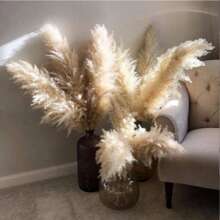 10 PCS 39-Inch Fluffy Pampas Grass, Dried Pampas Grass Bouquet, Bohemian Wedding Decor, Interior Decor, Living Room, Vase, Farmhouse Decorations,Fall Decor,Autumn