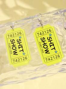 1 Paar modische, lässige, übertriebene "Show" Text-Design-Ohrringe, Schmuck für Damen für den täglichen Gebrauch und Partys