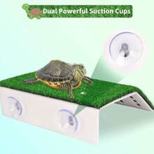 1pc Artificial Grass Mat, Turtle Ramp Ladder Resting Terrace, Suitable For Reptile And Hermit Crab Aquarium Decoration
