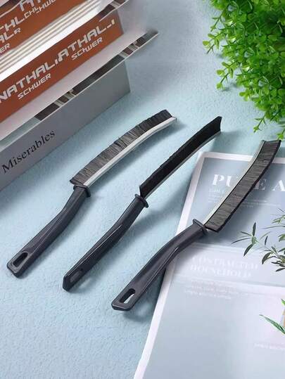 1/2/3/4 piezas Cepillos de limpieza de esquinas con cerdas duras, herramienta de limpieza de ranuras multifuncional, ideal para baño, tienda, etc., cocina, baño, hogar, artículos para el hogar