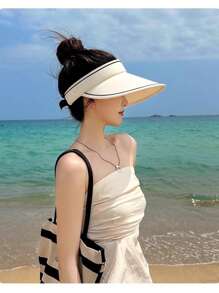 1/3/5 Summer Girls Outdoor White Sunscreen Hat, Sun Hat, Large Brim, Multi-Directional Shielding Of Ultraviolet Rays, Foldable, Not Afraid Of The Sun, Care For Every Inch Of Skin, Suitable For Summer Outdoor Travel, Parties, Etc.