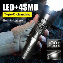 1 Peça Lanterna de Camping Portátil, Lanterna Recarregável USB LED Manual, Holofote Recarregável, Luz de Busca para Atividades Outdoor, Pesca, Aventura, Emergência, Trilha, Uso em Hotel, Acessórios de Camping