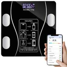 Archy Bascula Digital Corporal Analizador de Composición Corporal con Comparativo Histórico Inteligente App Bluetooth Inalambrica 180kg Balanza Precisa Compatible Android y iOS Incluye Pilas ,bascula digital corporal,bascula corporal,báscula de peso corporal ,bascula inbody,basculas peso corporal,basculas - Negro - Ver 1