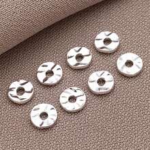 20/30/50 件真 18K 镀金隔珠，黄铜波浪圆盘珠 4/6 毫米金属扁平圆形珠子珠宝配件，适用于耳环手链项链珠宝制作