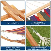 Meiyiu Wood Hammock Stand Only, Wood Hammock Stand, Weatherproof Outdoor Hammock With Stand For Patio Backyard Indoor, Max 330 Lbs, Curved - 12.5ft - View 6