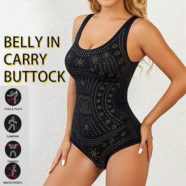 1pc Women Seamless Shapewear Bodysuit, Tummy Control & Butt Lifting Sleeveless Backless Activewear Bodysuit, Suitable For Daily Wear And Fitness Training Gym Accessories