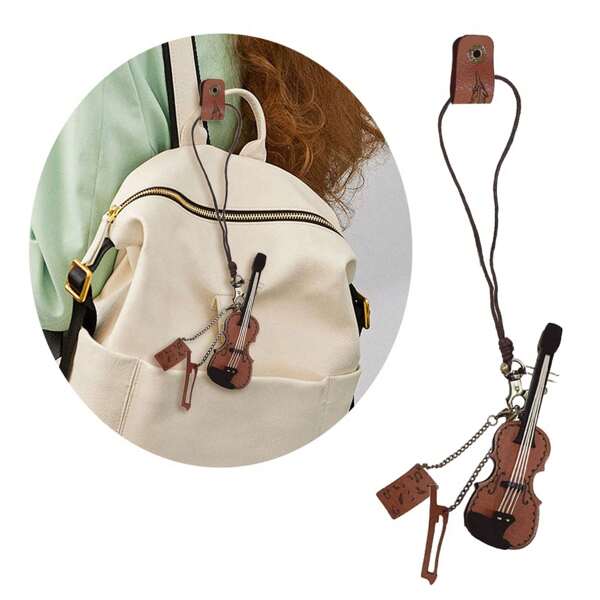 (1pc)Sophisticated Violin Keyrings Exquisite PU Leather Violin Keychain Designed For Music Passionates And Fashion Leader