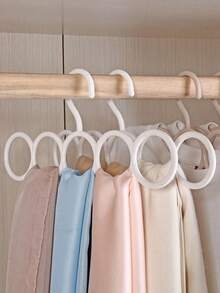2pcs/1 pieza Gancho circular blanco a medias para bufandas, estante de almacenamiento múltiple para bufandas, adecuado para armarios, estante de almacenamiento de accesorios duradero, se puede usar para colgar cinturones y corbatas, ideal para armarios y accesorios, también adecuado para tendederos y cuerdas para ropa. - Multicolor - Ver 2