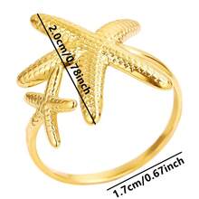 Magic Fish 1pc Chic Stainless Steel Open Ring Set , Adjustable Geometric Design For Women | Perfect For Daily Wear & Parties - Yellow Gold - View 19