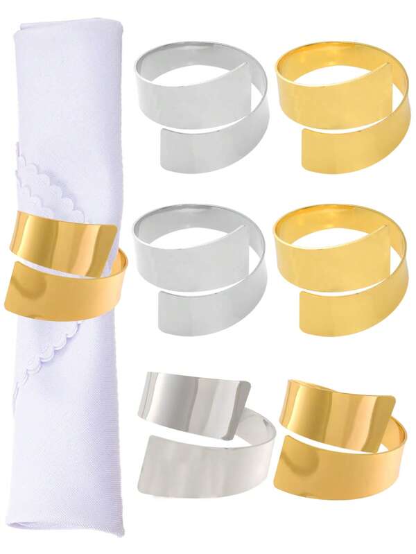 6-12pcs/Set Napkin Rings, Elegant Napkin Holders For Table Decor, Suitable For Weddings, Luncheons, Christmas, Thanksgiving, Dinners, Buffets