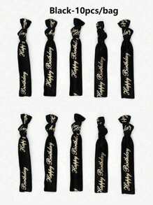 10pcs-Multicolor Birthday Party Wristbands, Bracelets, Elastic Bracelets, Party Supplies