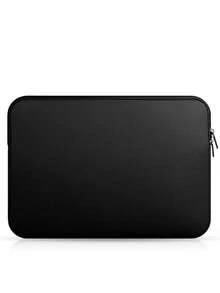 1pc Polyester Solid Color Large Capacity Fully Enclosed Sleeve Tablet Storage Pouch, Suitable For 11/13/14/15/16/17 Inch Tablet, Lightweight, Zipper Design