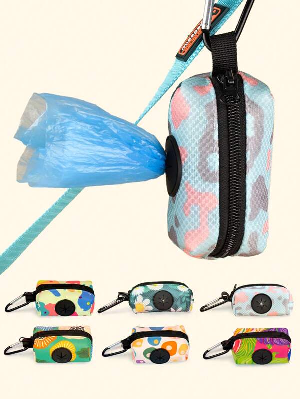 2 Pcs Dog Poop Bags - Upgraded Design With Stylish Prints Available In A Variety Of Styles Portable Hanging Bag Easily Attaches To Belt For Quick Access While Walking(No Leash And Waste Bag)