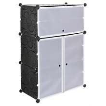 SAPATEIRA MODULAR ORGANIZADORA DE PRATELEIRA PRETA 18 PARES PLÁSTICO 6 NÍVEIS SAPATEIRA MODULAR PRETA