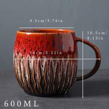 20.29oz Creative Coffee Mug, Porcelain Mug For Coffee, Beer, Milk | Japanese Kiln-Changing, Designed For Couples, Families, Office Use - Multicolor - View 13