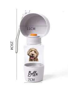 Customized Dog Water Bottle, Personalized With Photo & Name, Portable Pet Water Feeder With Leak-Proof Bowl, Suitable For Outdoor Walking, Hiking, Travel, 20oz Capacity For Small To Large Dogs & Cats