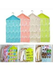 16 Pockets Transparent Hanging Storage Box, Can Store Socks, Bras And Underwear - Maximize Closet Space And Easy Access - Multicolor - View 12