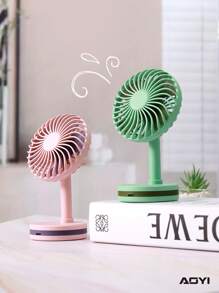 AOYI 1pc 500mAh Rechargeable 3-Speed Adjustable Minimalist Desktop Fan With Charging Cable