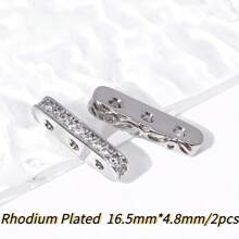 18K Gold Plated Inlaid Zirconia Beads Spacer, 3 Holes Separators For Beads, DIY Beading Jewellery Making Components
