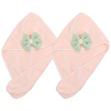 2pcs Hair Drying Towels, Hair Towel Wrap For Women, Absorbent Hair Turban Towel, Bow Hair Drying Cap For Curly Straight Short Hair