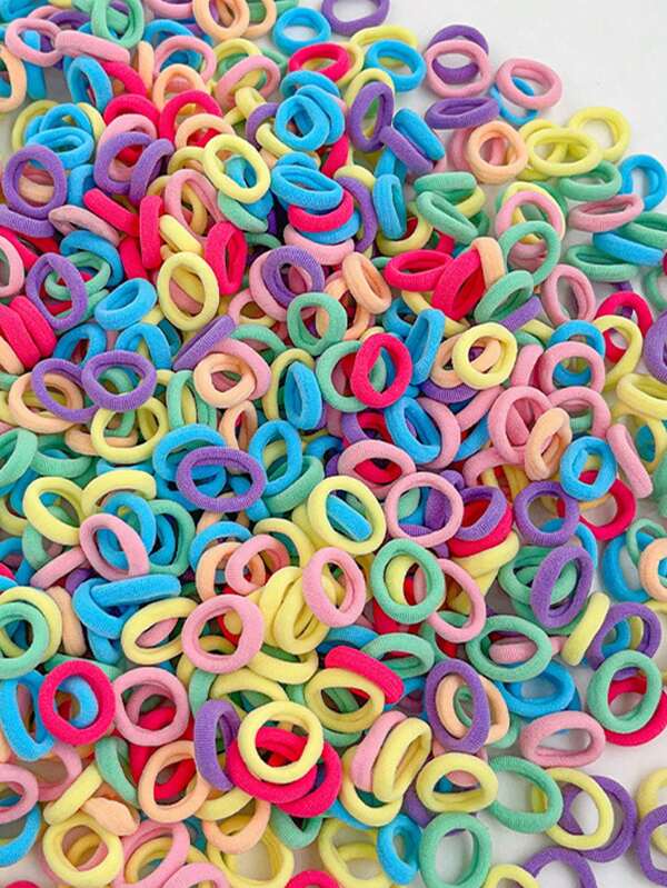 500 pièces Bandeaux colorés pour filles, décorations pour attaches de cheveux, set d'accessoires de cheveux, convient pour le port quotidien et les cadeaux de festival (couleur aléatoire)