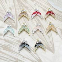 5/10pcs Elegant Mermaid Pendant, High-End Color Charm For Bracelet Necklace Earring DIY Jewelry Finding