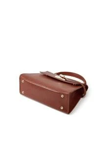 Bolso cuadrado de moda clásica de color sólido, hecho de tela impermeable de PU con diseño de rejilla de diamantes y cierre de cadena, con diseño de apertura y cierre de giro, adecuado para viajar, comprar y asistir a fiestas.