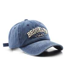 1pc Men's BROOKLYN 1947 Embroidered Numeric Letter Washed Denim Baseball Cap, Streetwear Casual Hat For Spring, Autumn, Travel, Beach - Multicolor - View 7