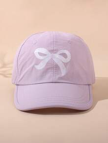 1 pieza Gorra de béisbol con parte superior semi-abierta y bordado de mariposa para niñas, sombrero ligero y transpirable de secado rápido para uso al aire libre - Arco de secado rápido - Ver 4