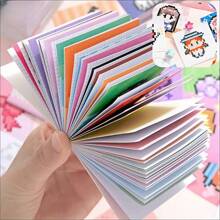 1 pieza/6 piezas/7 piezas/16 piezas Libro de pegatinas de colorear de mini píxeles, también se puede usar como libro de referencia para dibujos de frijoles, se puede desprender como una tarjeta, decoración DIY, también adecuado para regalos festivos