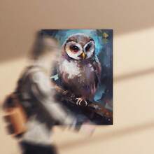 1 Pc Canvas Painting,Owl, Painting, Canvas, Wall Art, Colorful, Branch, Foliage,Wood Framed Painting (1) Thickness 2.5 Cm/ 1 Inch-Home Decoration For All Occasions,Ideal New Year, Valentine's Day,Thanksgiving,Easter,Christmas Gift,Room Decoration Aesthetic,Wall Decoration Art,Perfect Gift,Autumn And Winter Wall Decoration,Living Room Decoration, Bedroom Decoration, Kitchen Decoration, Entry Decoration, Bathroom Decoration, Direct Wall Painting, High Quality Wall Painting Poster,Modern Home Decoration Stretched And Framed Ready To Hang - Black - View 6