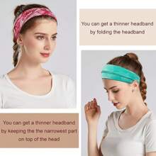 Boho Headbands For Women Fashion Wide Headband Yoga Workout Head Bands Hair Accessories Band 6 Pack