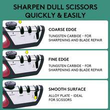 Best 2026 Mother's Day Gift, 1 Knife Sharpener, 4 Adjustable Sharpening Angle, Coarse & Fine Knife Sharpener With Adjustable Angle Guide, Pocket Knife Sharpener, Handheld Knife Sharpener For Kitchen Knives, Scissors (BLACK)-Revitalize Your Knives, Effortlessly Tackle Any Kitchen Challenge! Achieve Professional Sharpness At Home. Enhance Your Cooking Experience With Precision And Ease - 酒紅色 - 查看 2