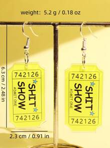 1 Paar modische, lässige, übertriebene "Show" Text-Design-Ohrringe, Schmuck für Damen für den täglichen Gebrauch und Partys