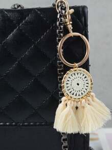 Bohemian Style Tassel Pendant Macrame Pendant Zinc Alloy Keychain Charm Car Hang Decoration Charm Bag Pendant Charm Headphone Case Pendant Charm Holiday Atmosphere Pendant Charm Holiday Decoration Small Gift